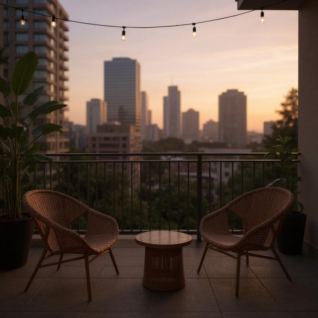 Balcony with Green Plants